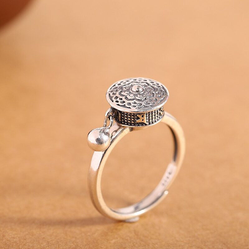 Bague Chakras Tournants – Sérénité Infinité, Argent