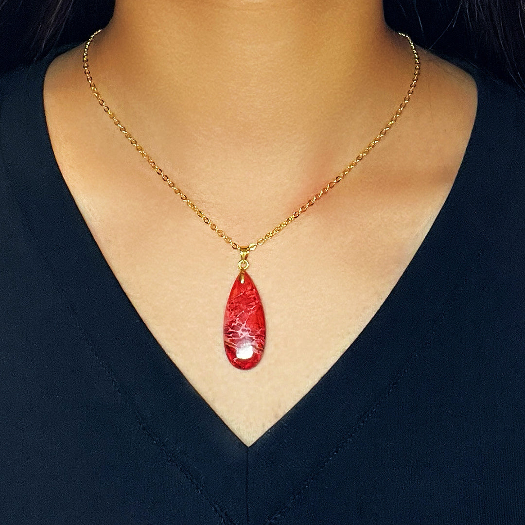 Collier Jaspe – Flamme Minérale