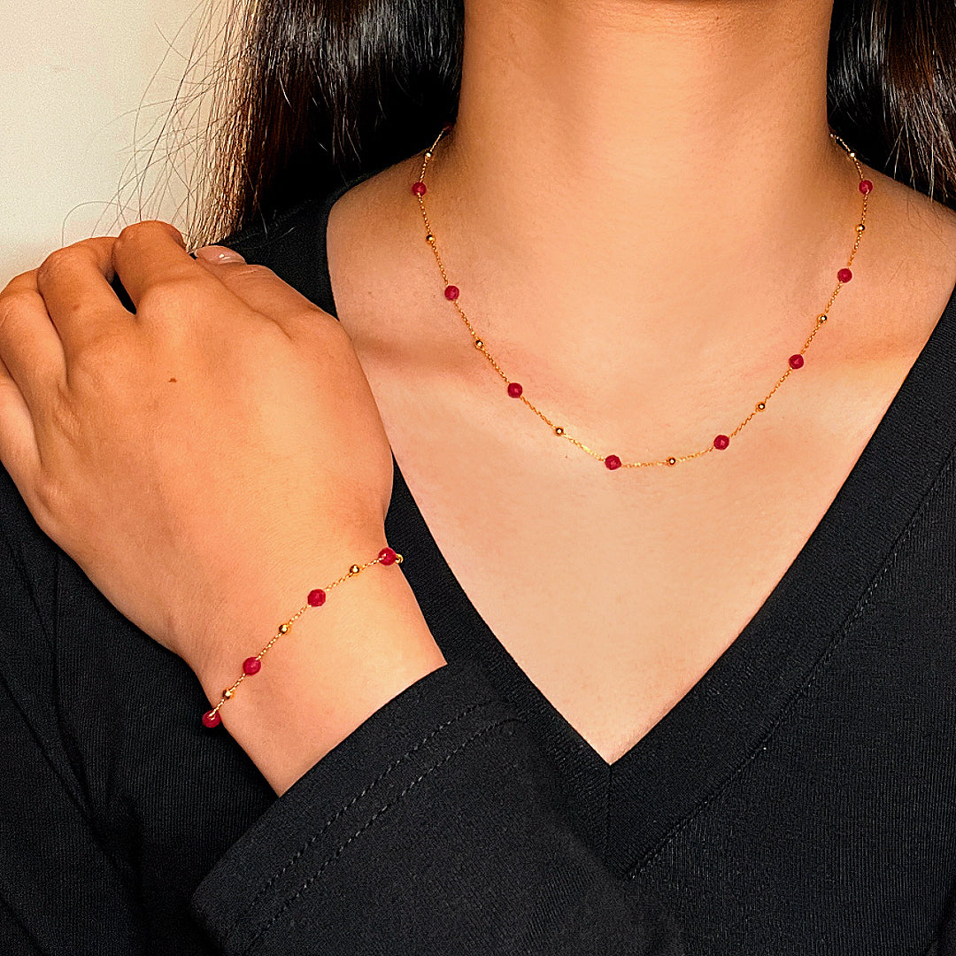 Bracelet Cornaline – Lumière Passionnée, Argent Plaqué Or