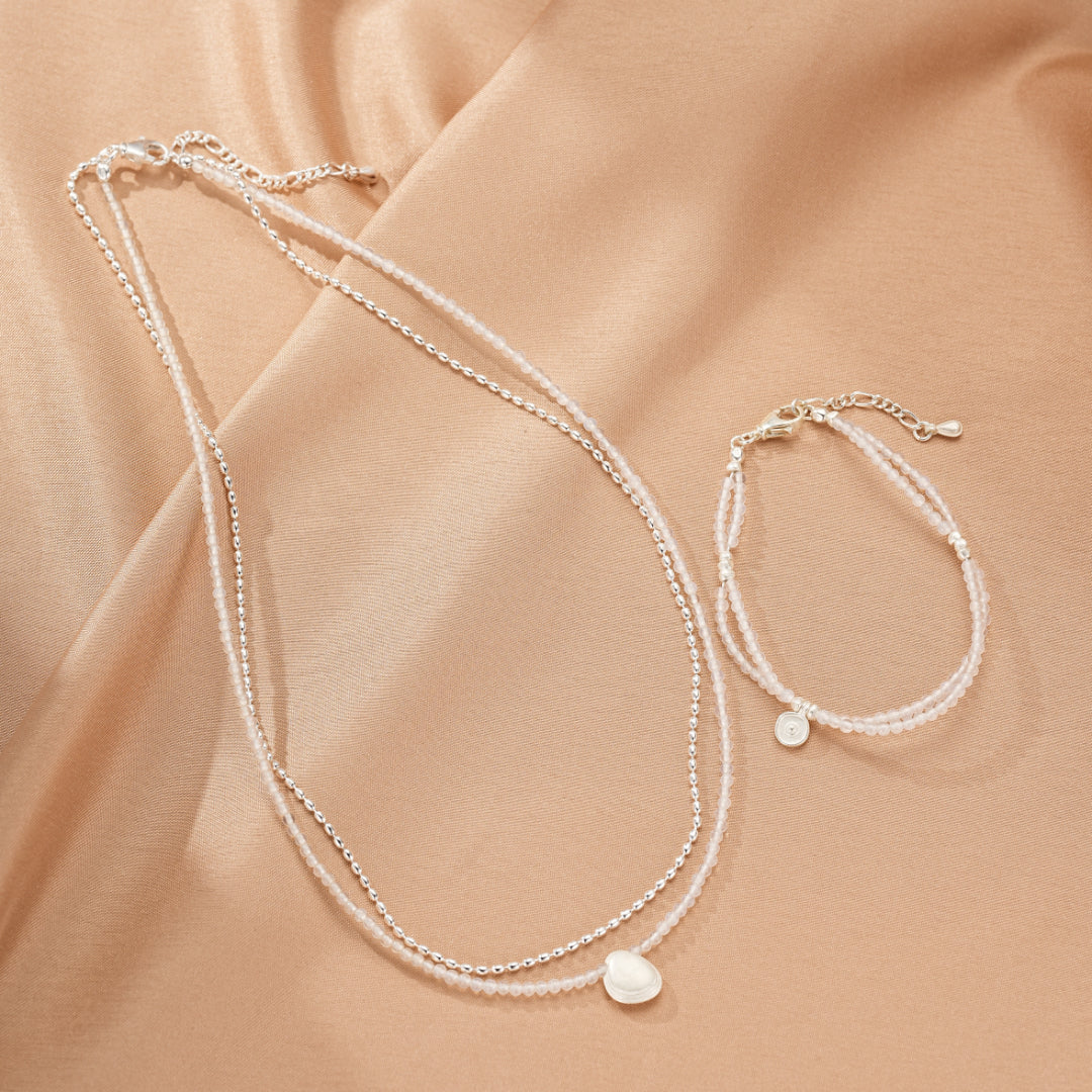 Bijoux Cristal de Roche – Goutte Discrète, Argent