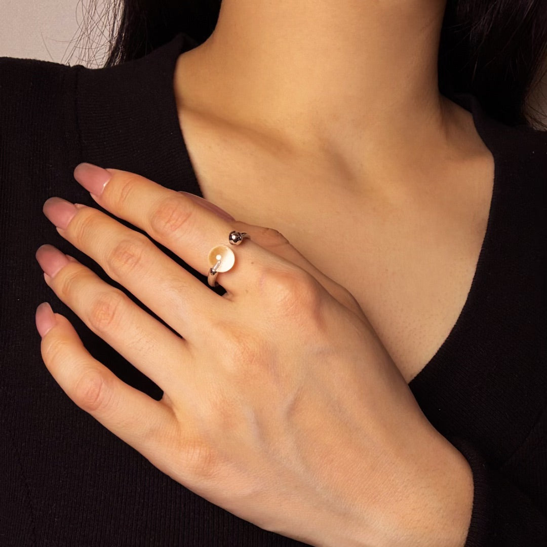 Rock Crystal Ring – Sphere of Light, Silver