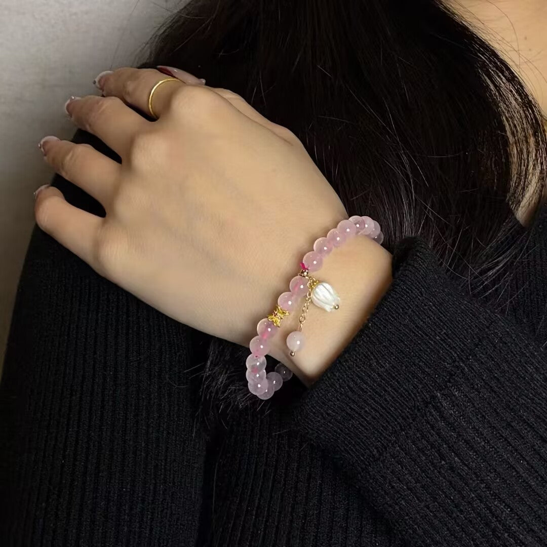 Bracelet Quartz Rose – Douceur de Tulipe