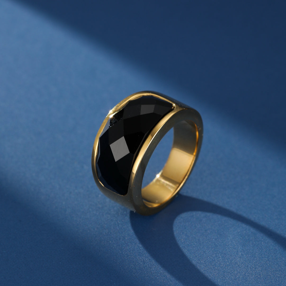 Bague Homme Obsidienne – Reflet Obscur