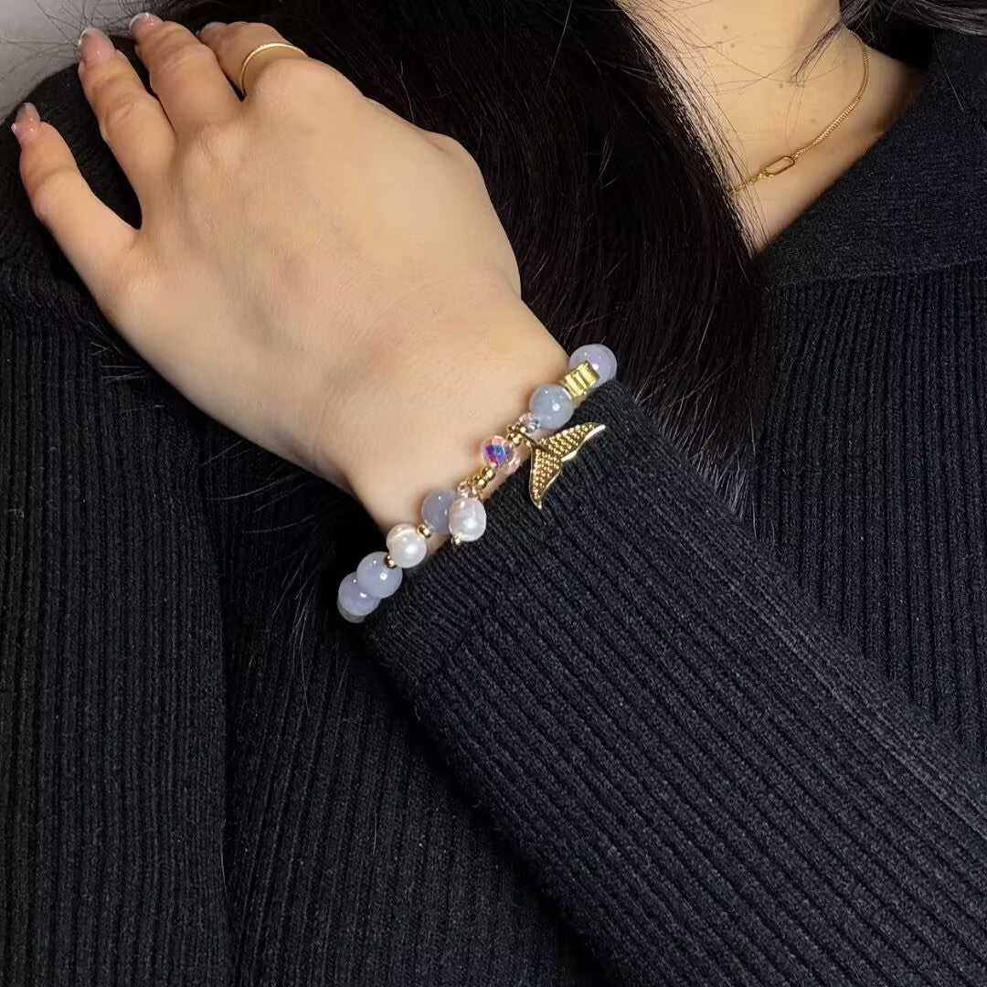 Bracelet Aigue Marine et Perle – Apaisement de Mer