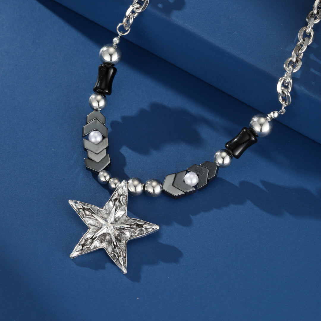 Collier Homme Hématite – Étoile Franche