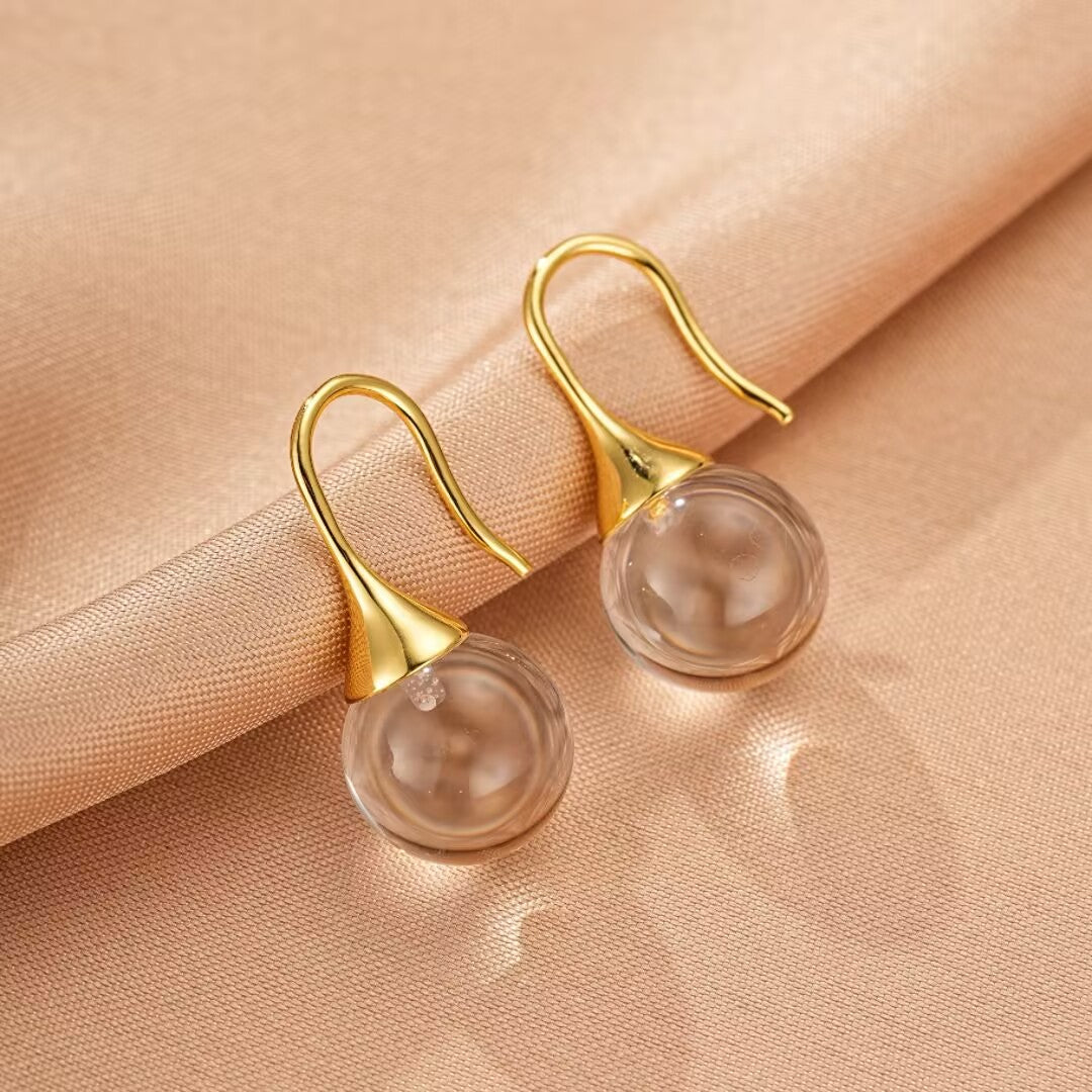 Boucles d'Oreilles Cristal de Roche – Lumière Pure, Argent