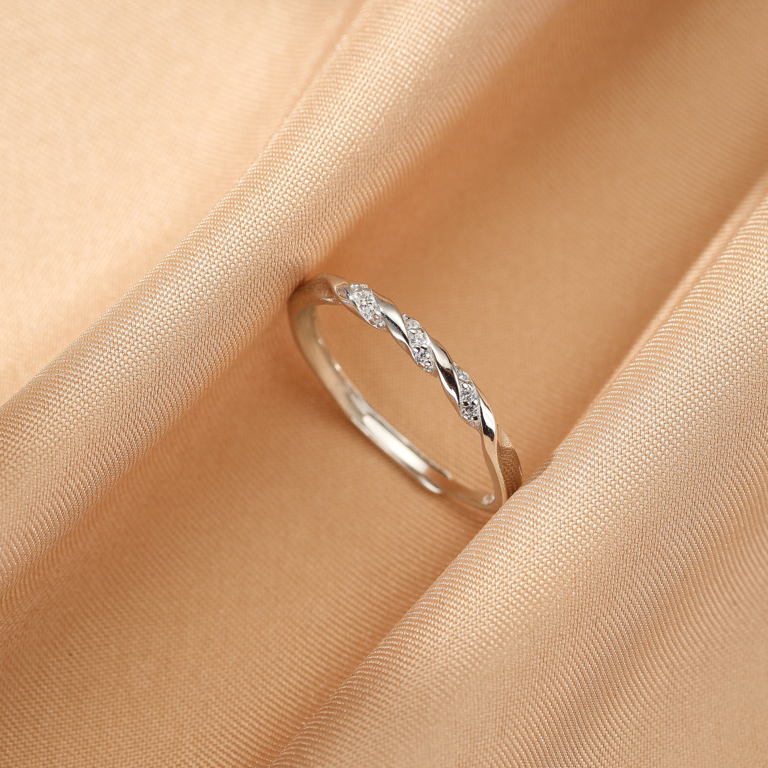 Bague Couple – Cœur Entrelacé, Argent