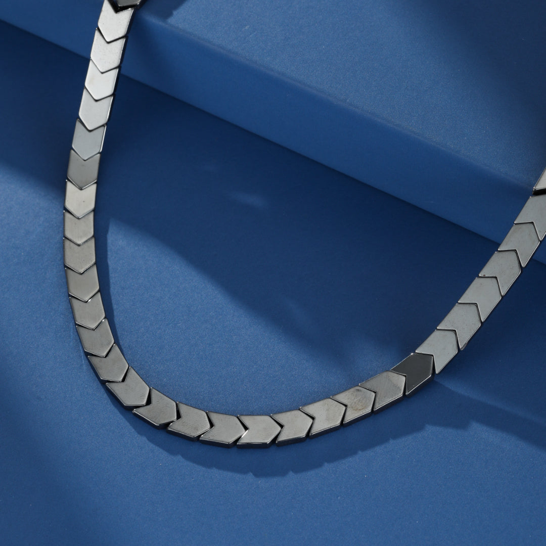 Collier Homme Hématite – Ligne Magnétique