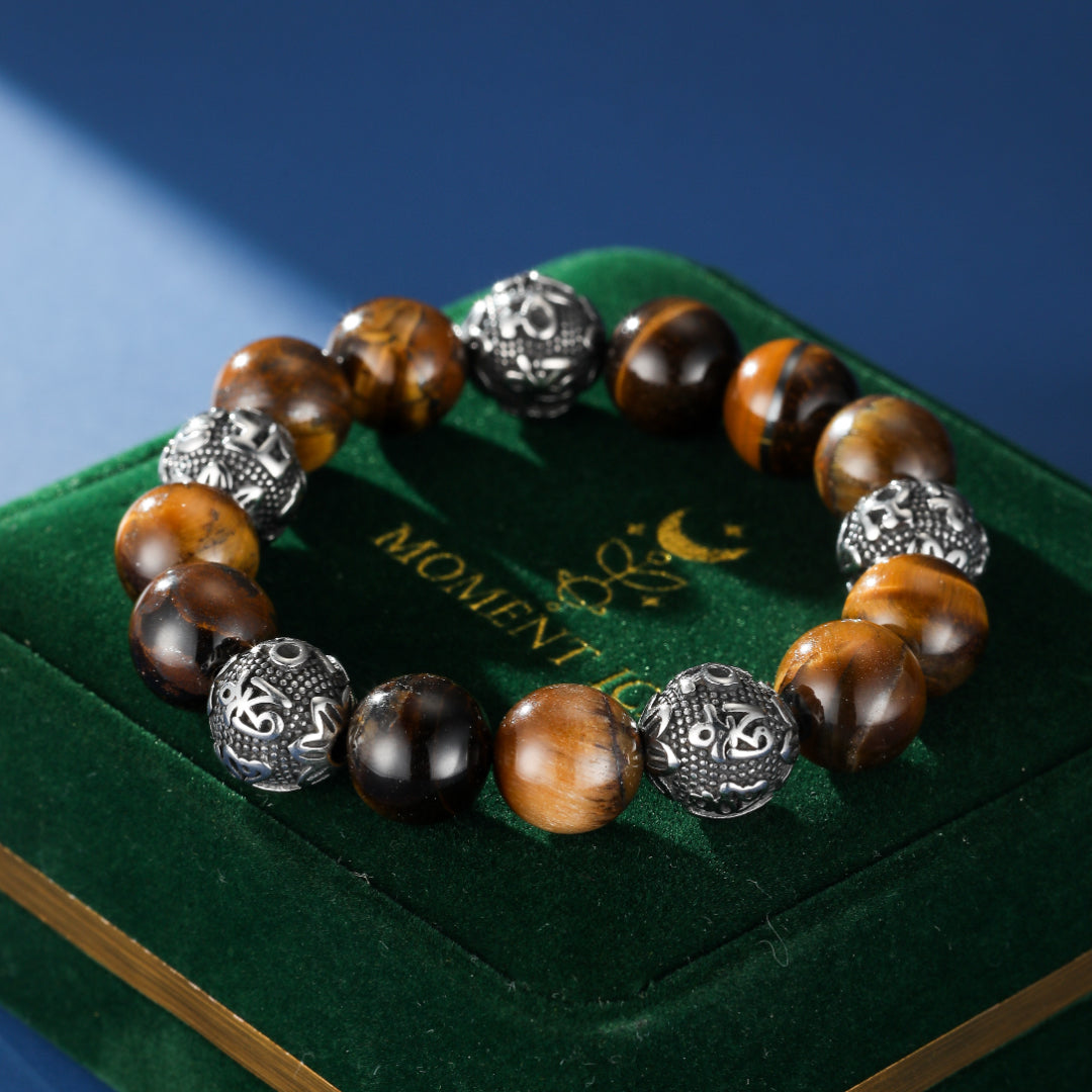 Bracelet Homme Œil de Tigre – Mantras Sacrés