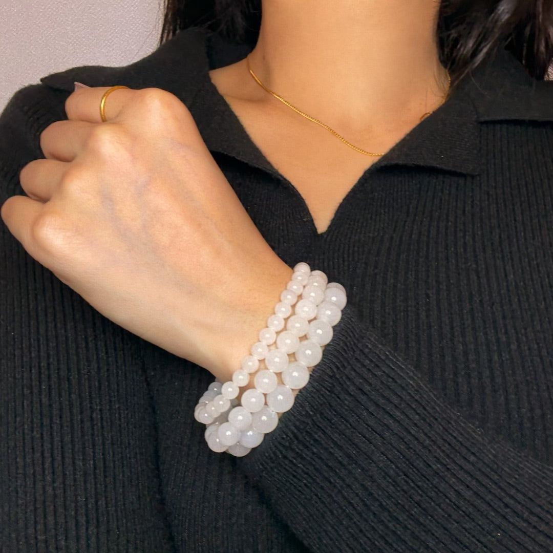 Bracelet Jade Blanc – Harmonie Intemporelle