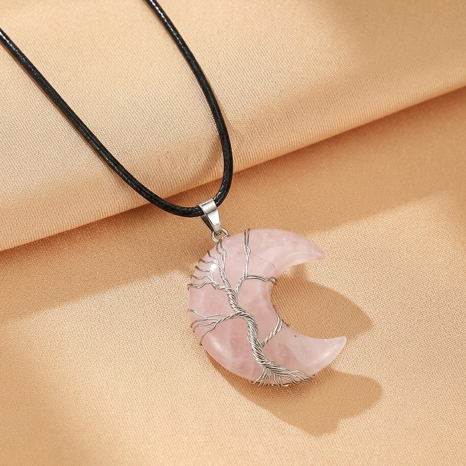 Collier Arbre de Vie en Pierres Naturelles - Lune