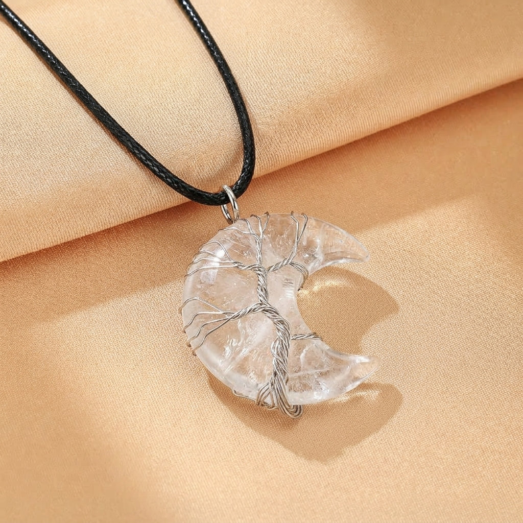 Collier Arbre de Vie en Pierres Naturelles - Lune