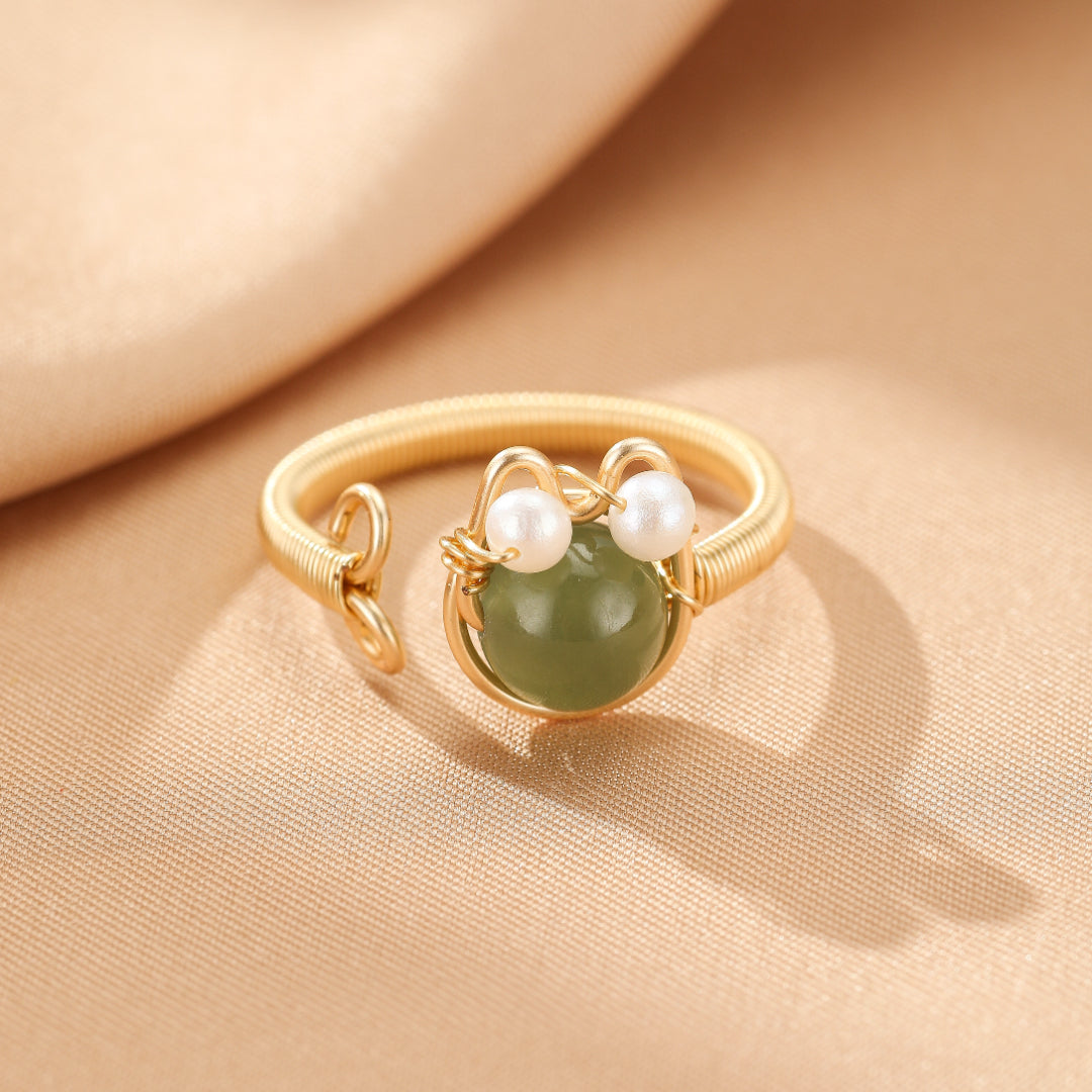 Bague Pierres Naturelles – Amour Félin