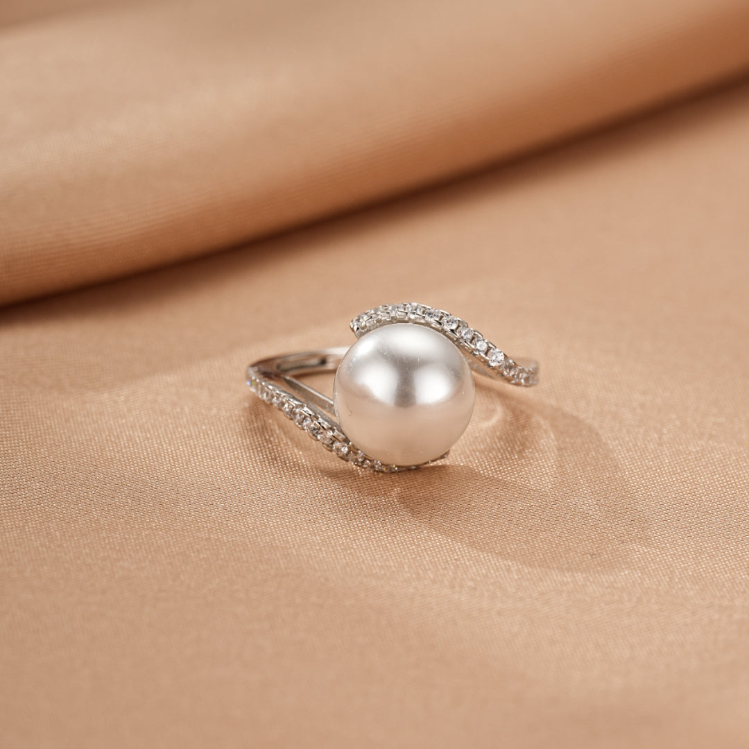 Bague Perle – Étreinte Élégante, Argent
