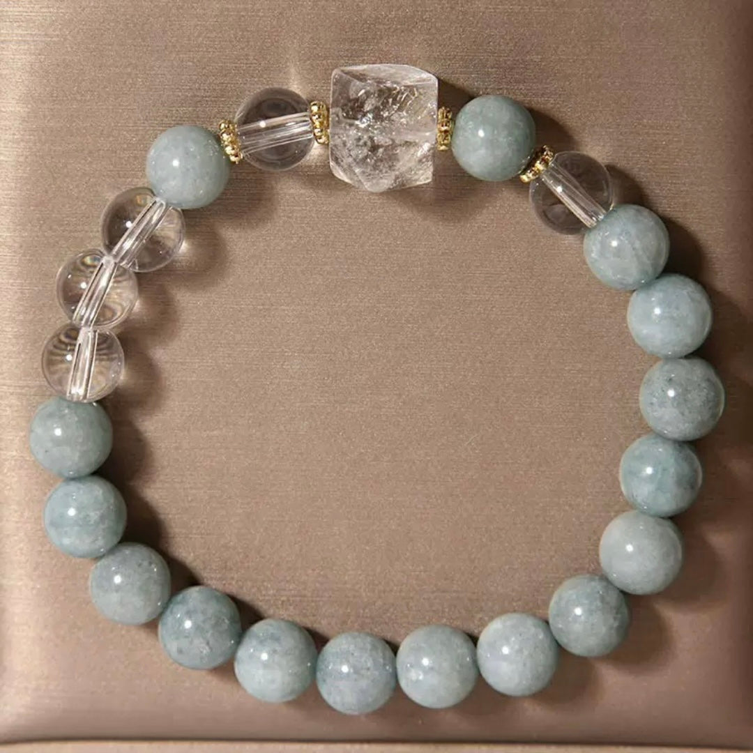 Bracelet Jade et Cristal de Roche – Clarté Céleste