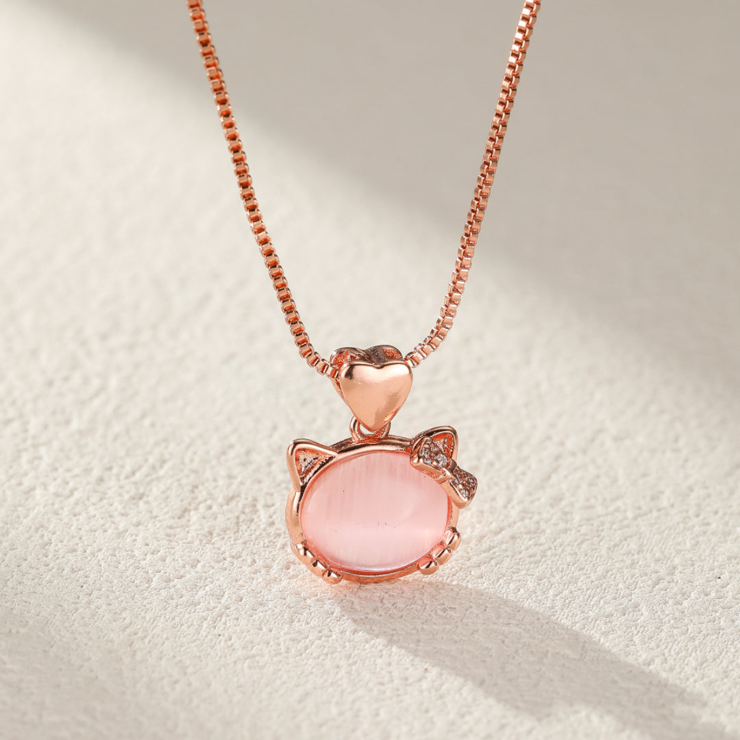 Collier Enfant Quartz Rose – Amour Kitty