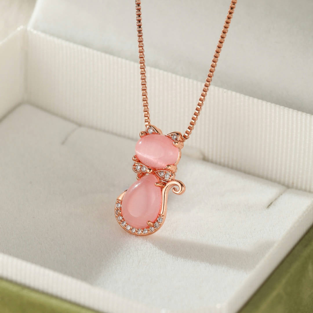 Collier Enfant Quartz Rose – Chaton