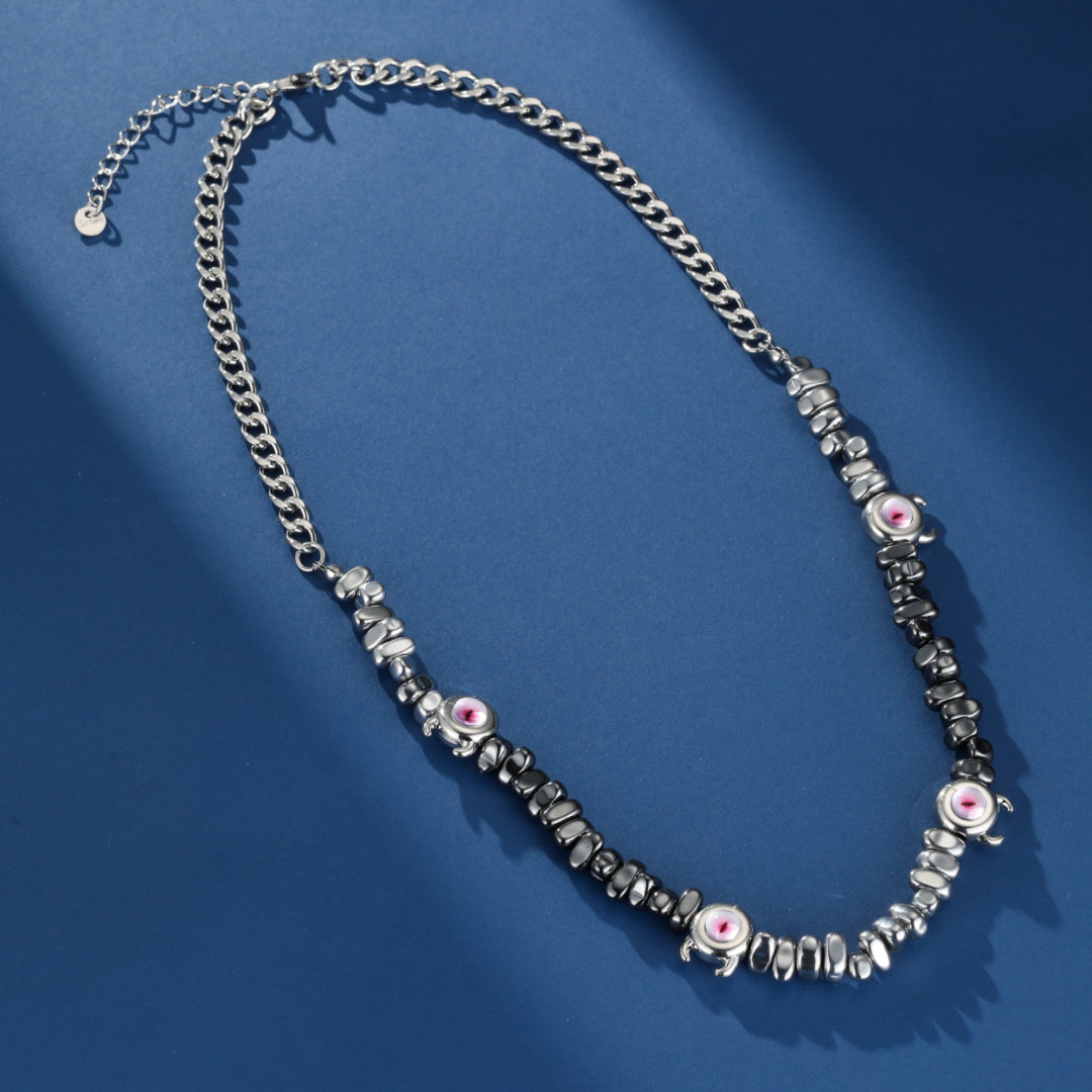 Collier Homme Hématite – Regard Sombre