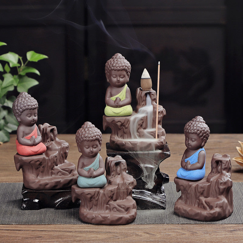 "Little Buddhist Monk" Ceramic Incense Burner Moment Ici