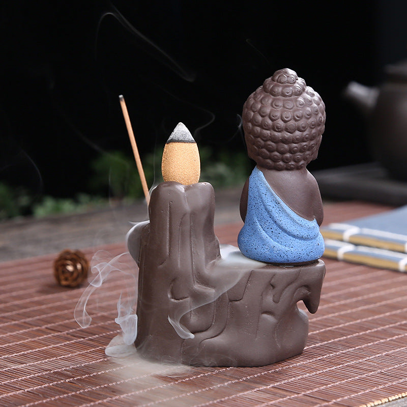 "Little Buddhist Monk" Ceramic Incense Burner Moment Ici