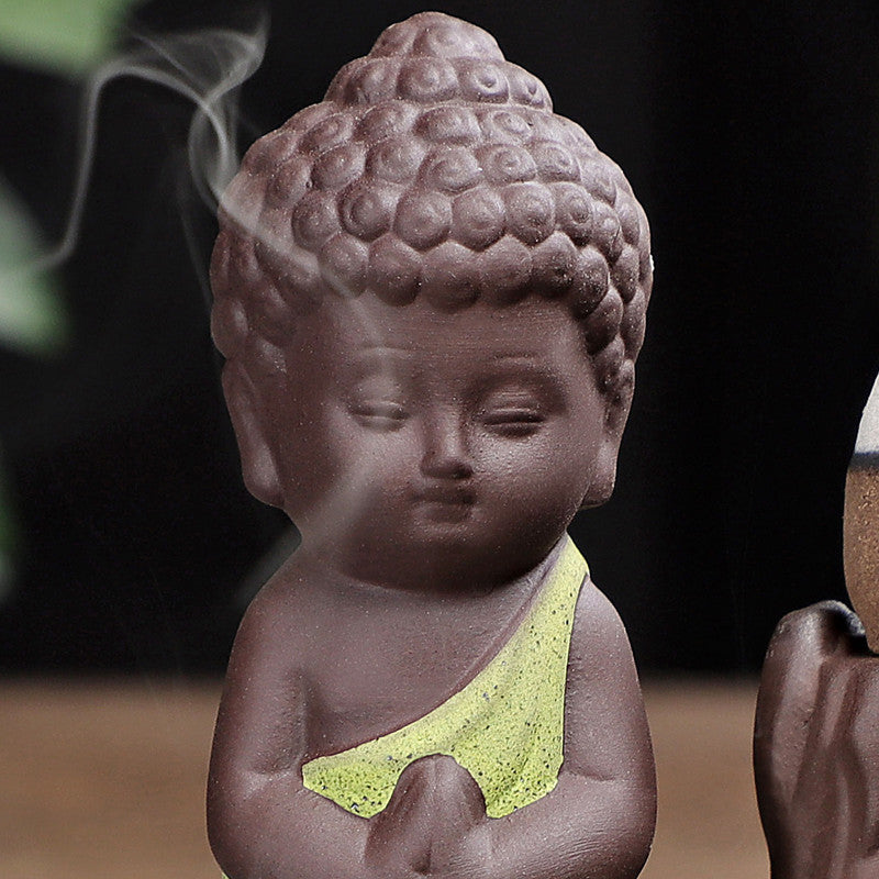 "Little Buddhist Monk" Ceramic Incense Burner Moment Ici
