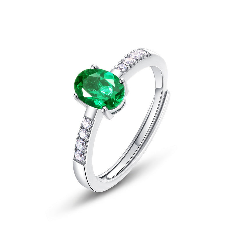 Bague Émeraude – Lumière Impériale, Argent 925