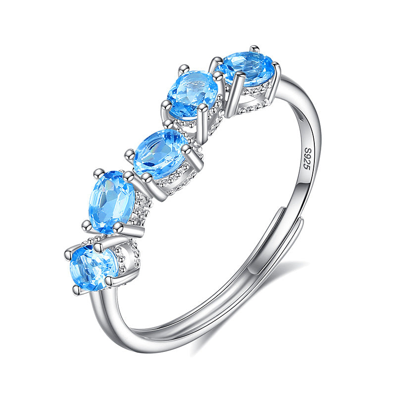 Bague Topaze – Oasis Céleste, Argent