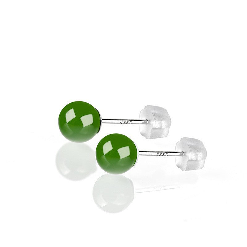 Boucles d'Oreilles Jade Néphrite – Tendre Merveille, Argent