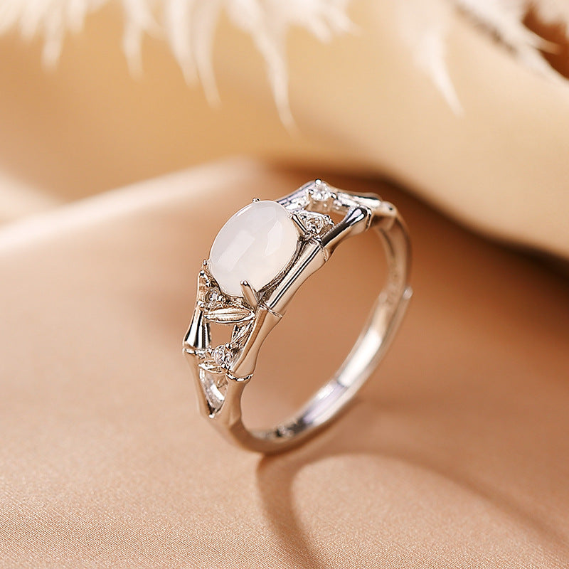 Bague Jade Néphrite – Lueur d’Asie, Argent