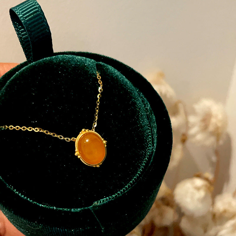 Collier Ambre – Éclat Ambré, Argent Plaqué Or