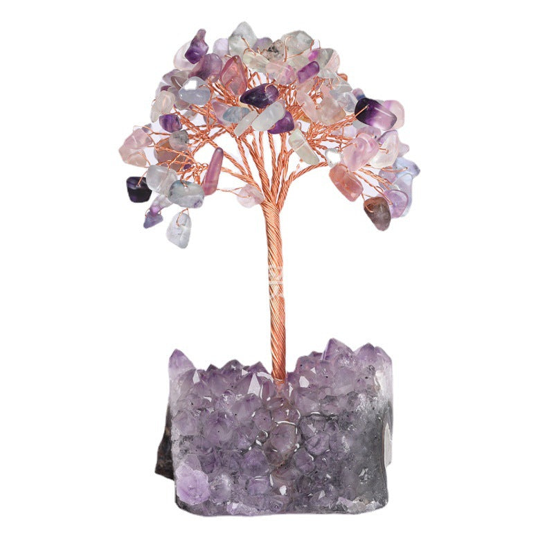 Arbre de Vie Améthyste et Quartz Rose – Essence Cristalline