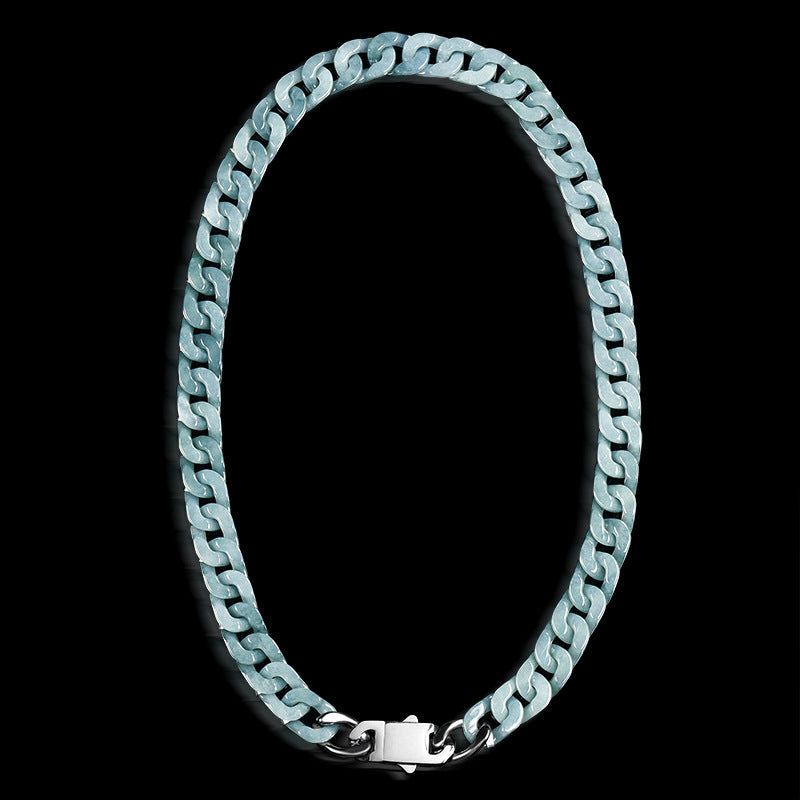 Collier Homme Jadéite Bleue – Esprit Souverain