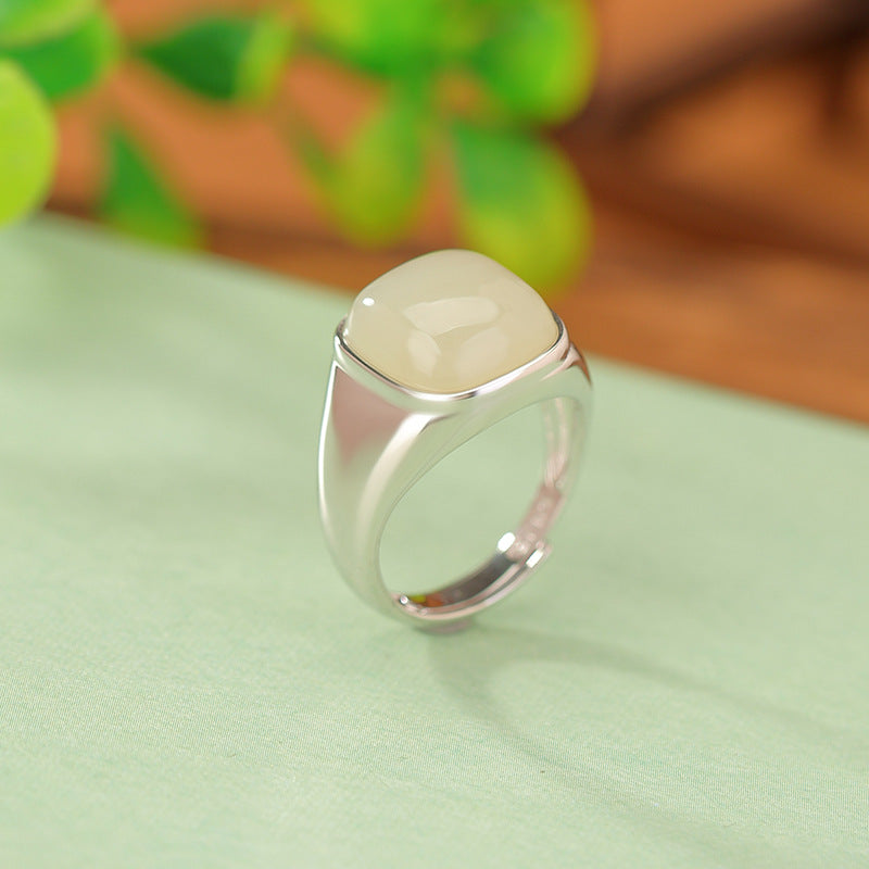 Bague Jade Néphrite – Âme de Jade, Argent