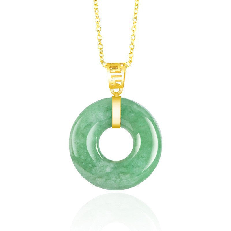 Collier Jade Néphrite – Cercle d'Harmonie, Or 18K
