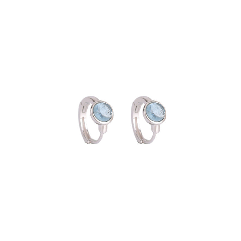 Boucles d'oreilles Aigue marine – Lumière Marine, Argent