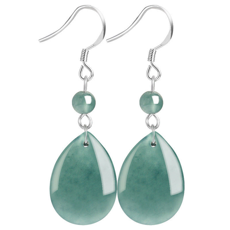 Boucles d'Oreilles Jade Jadéite – Précieuse Allure, Argent