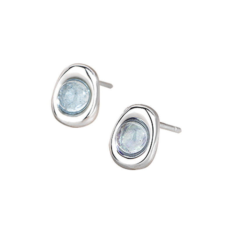 Boucles d'oreilles Aigue marine – Douce Vague, Argent