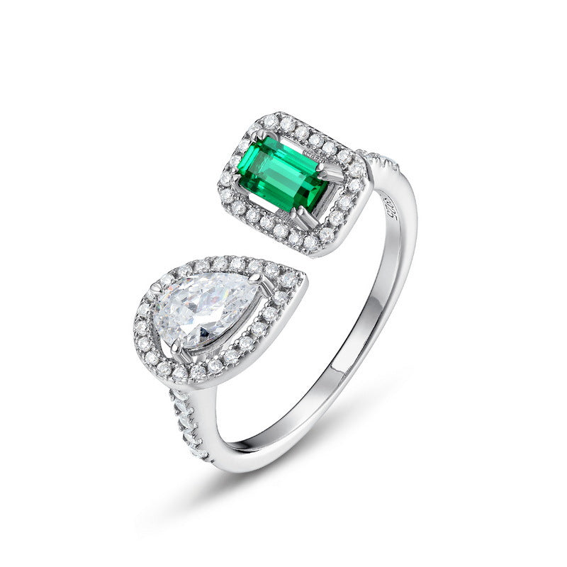Bague Émeraude – Duo Lumineux, Argent 925