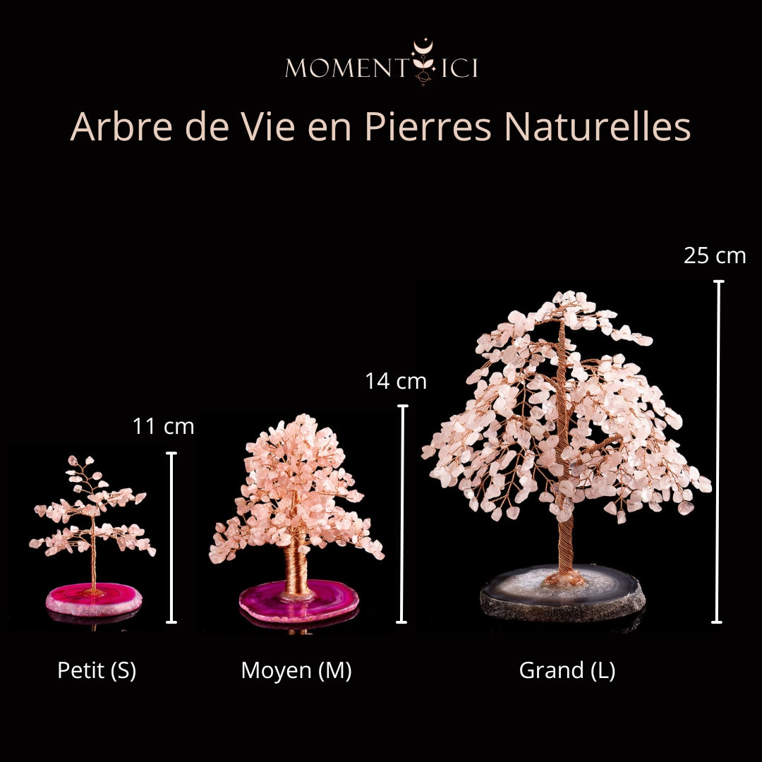 Amour - Arbre de Vie en Quartz Rose et Agate