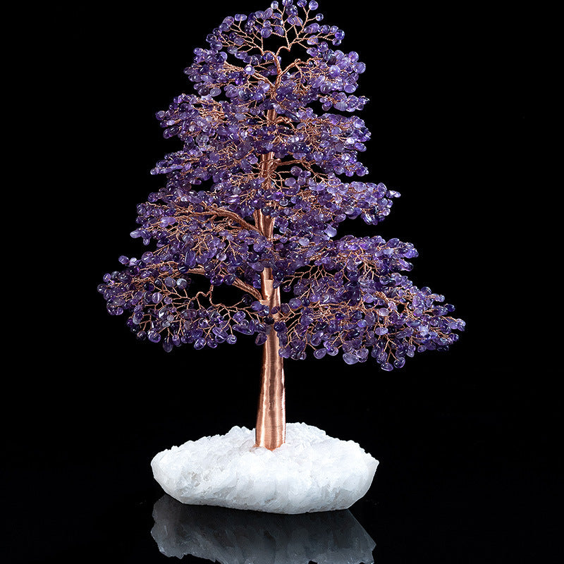 Apaisement - Arbre de Vie en Améthyste et Quartz Clair