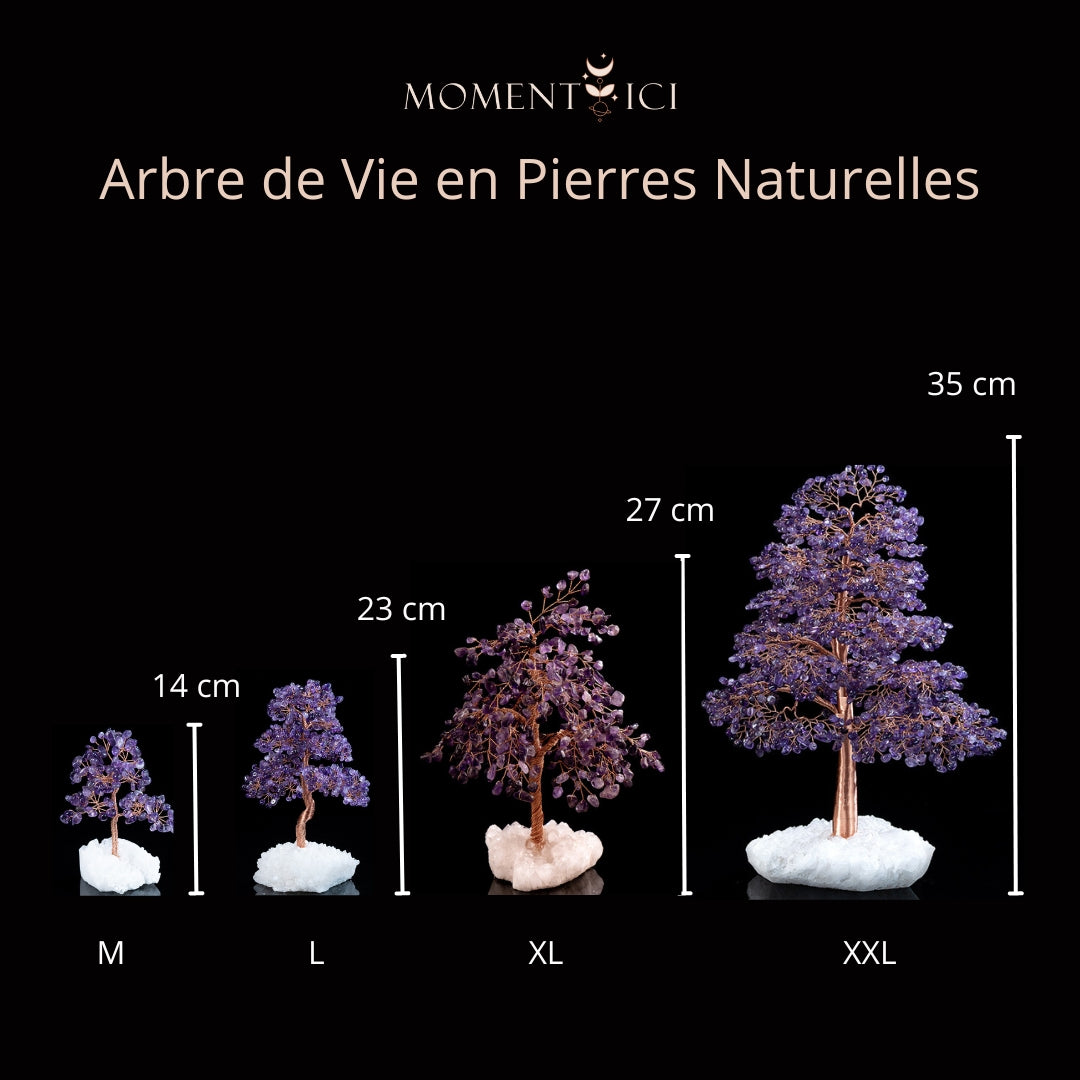 Apaisement - Arbre de Vie en Améthyste et Quartz Clair