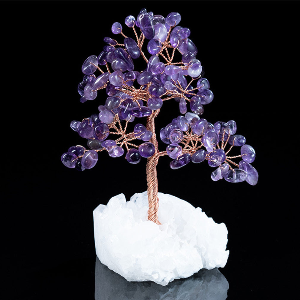 Apaisement - Arbre de Vie en Améthyste et Quartz Clair