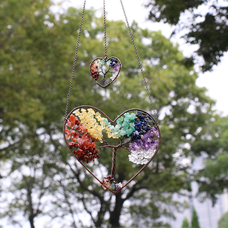 Attrape rêve Arbre de Vie 'Coeur' en 7 Chakras