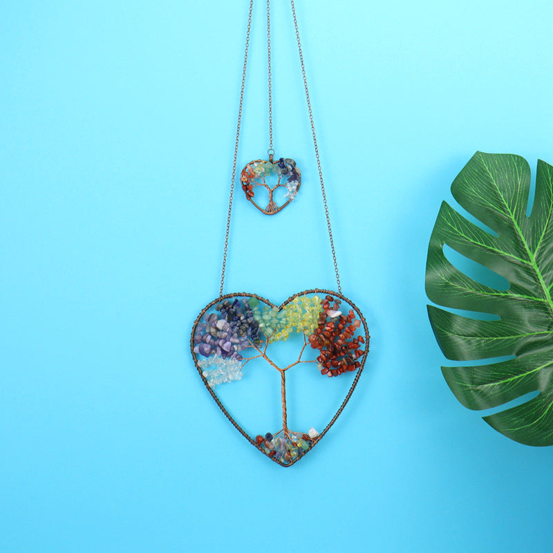 Attrape rêve Arbre de Vie 'Coeur' en 7 Chakras