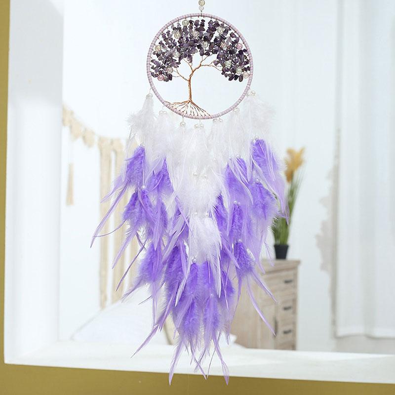 Attrape rêve Arbre de Vie 'Sagesse' en Améthyste