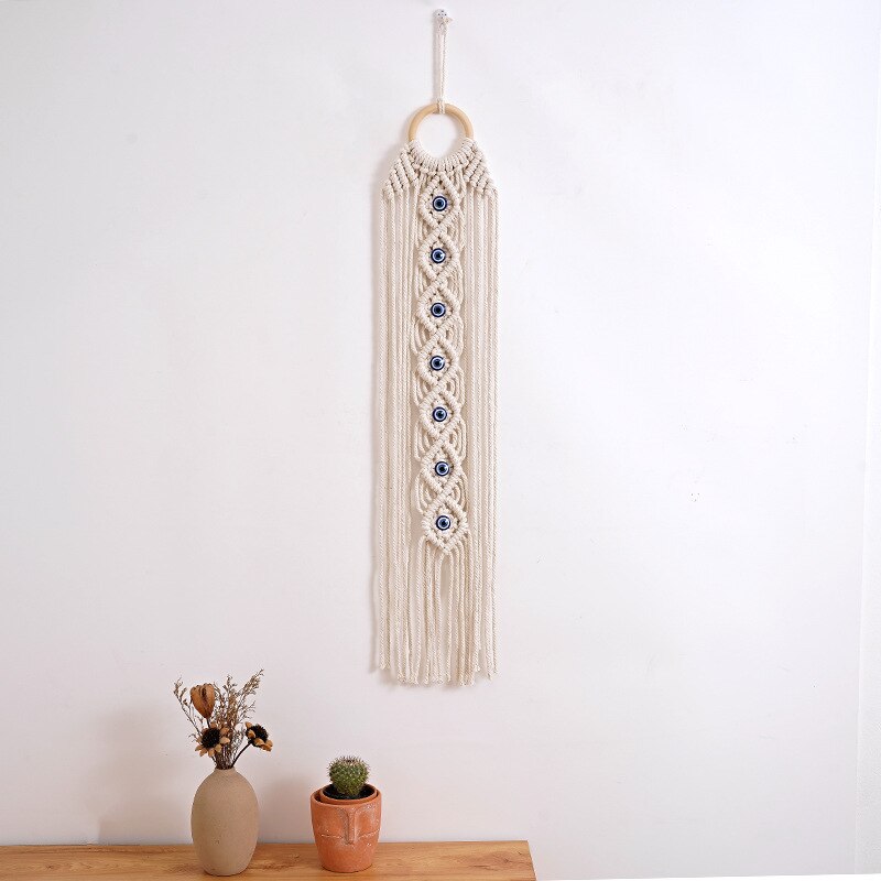 Macramé Dreamcatcher 'Romantic Shield' against Evil Eye