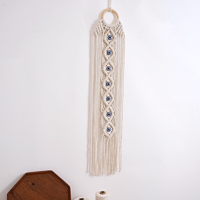 Attrape rêve Macramé ‘Bouclier Romantique’ contre Mauvais Œil