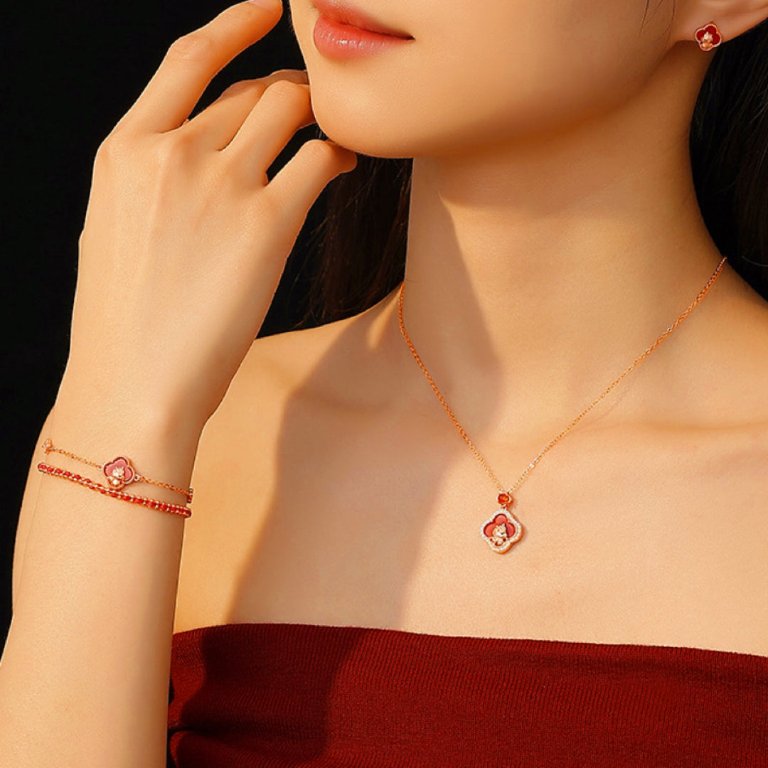 Bijoux-Bracelet Cheval – Esprit Libre, Argent Plaqué Or Rose