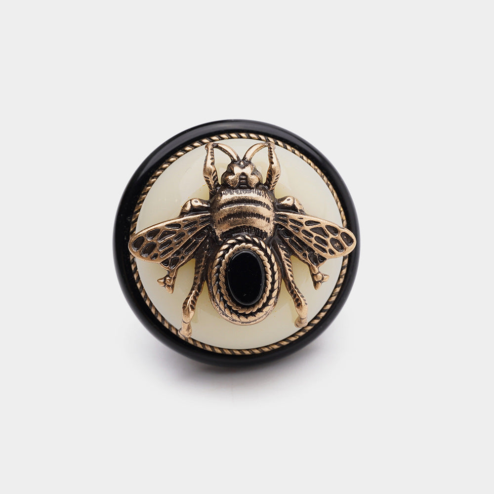 Bague Agate Noire – Abeille Royale