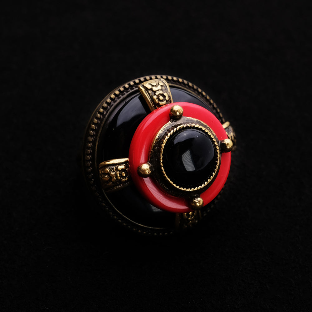 Bague Agate - Rouge et Noir